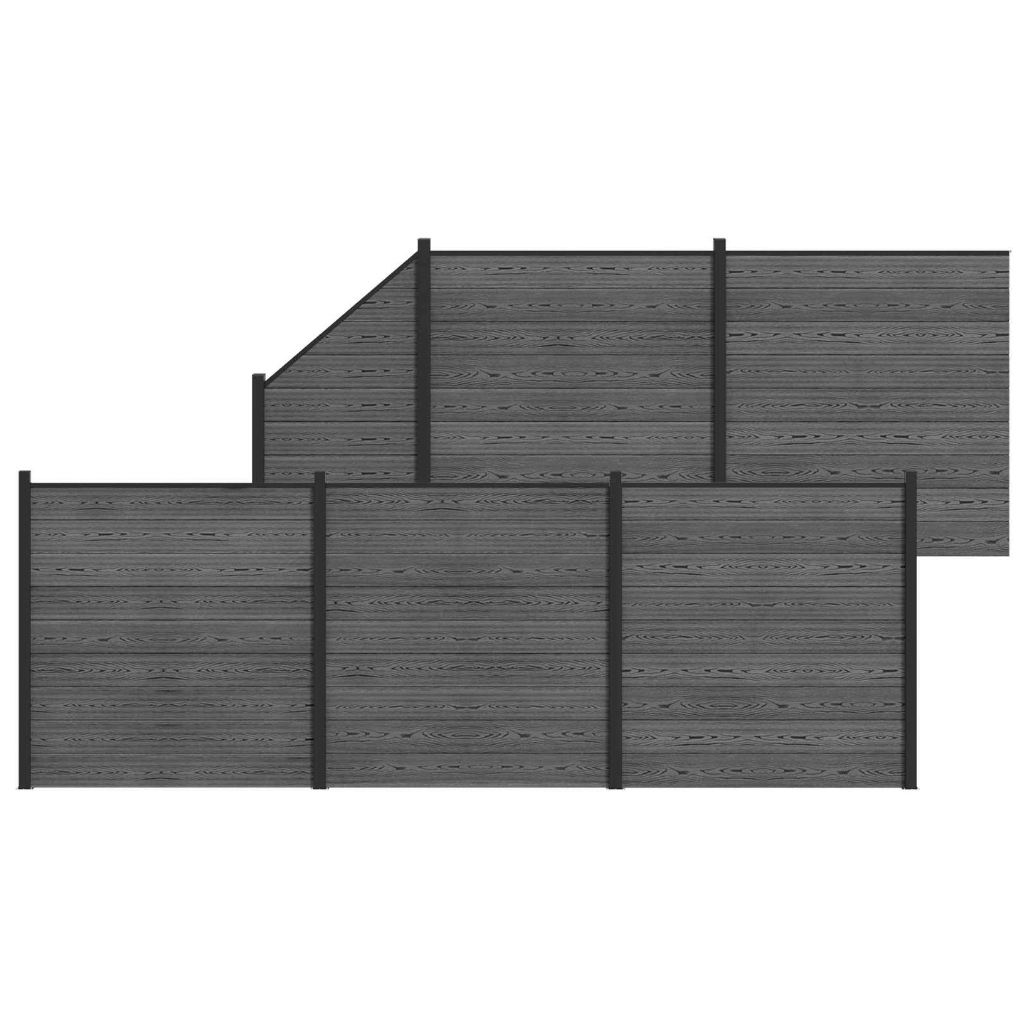 Gjerdeplate 6 pcs WPC og Aluminium Grå