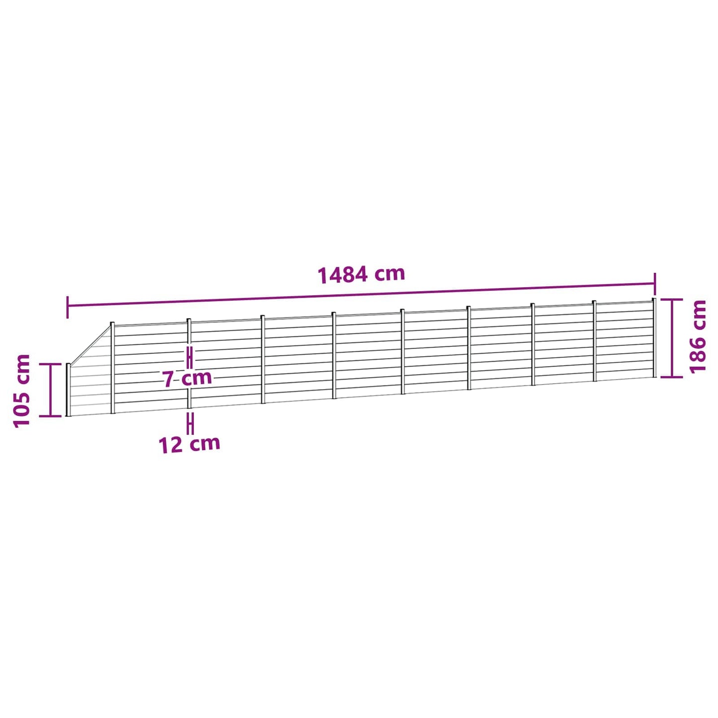 Gjerdeplate 9 pcs WPC og Aluminium Grå