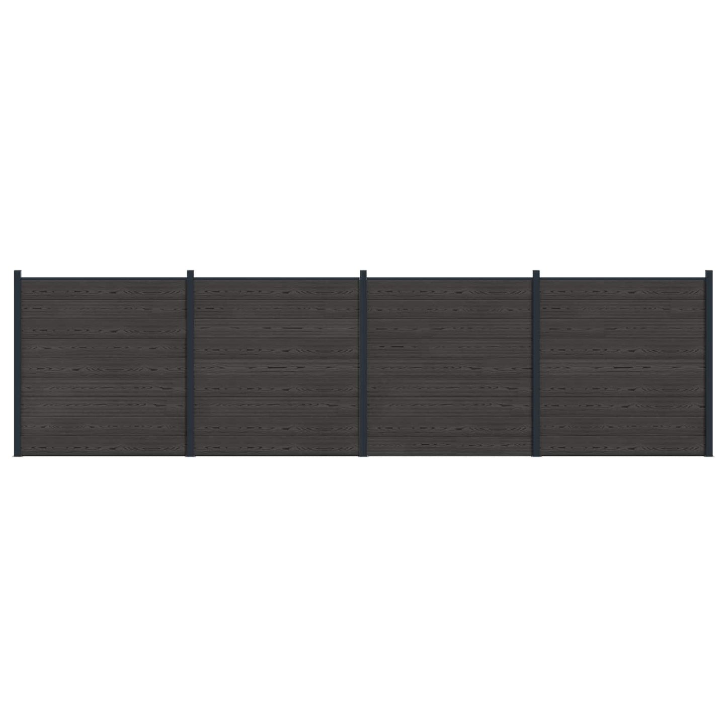 Gjerdeplate 4 pcs WPC og Aluminium Svart