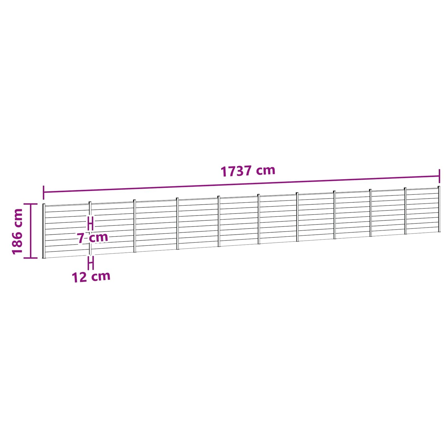 Gjerdeplate 10 pcs WPC og Aluminium Svart