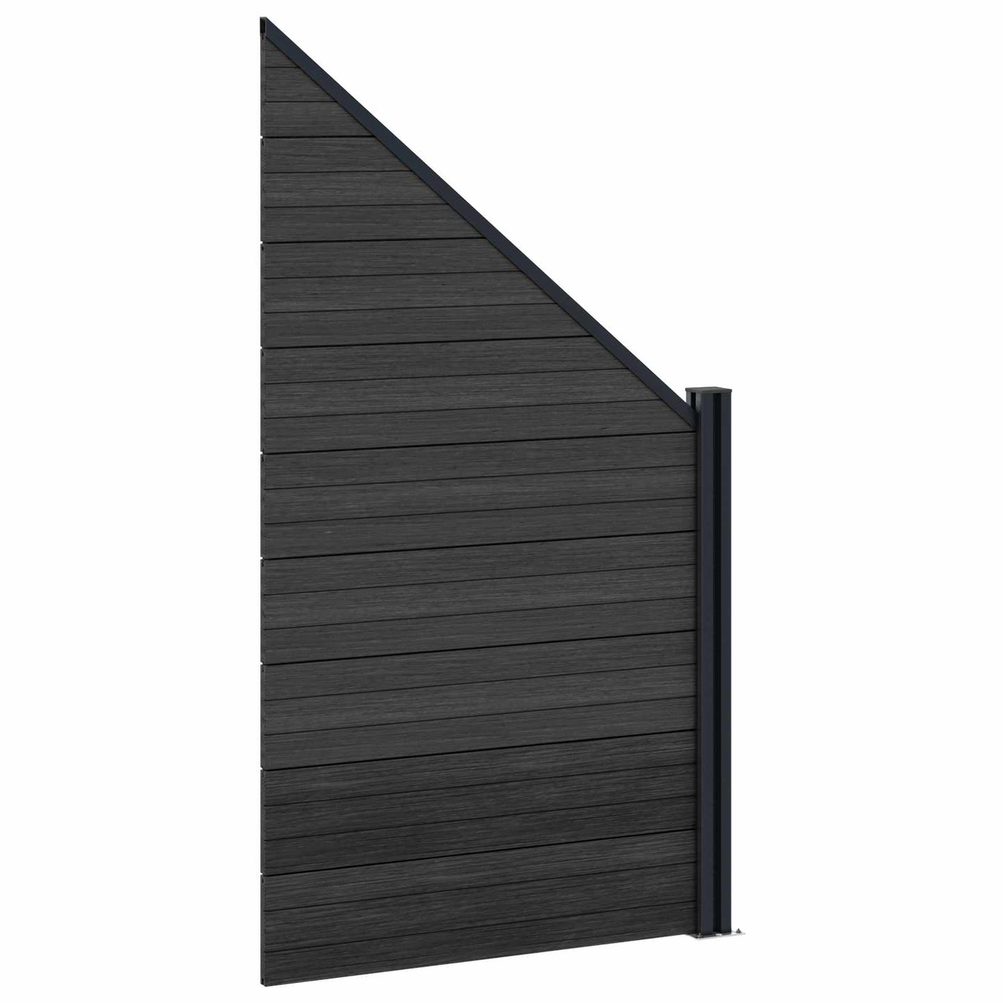 Gjerdeplate 8 pcs WPC og Aluminium Svart