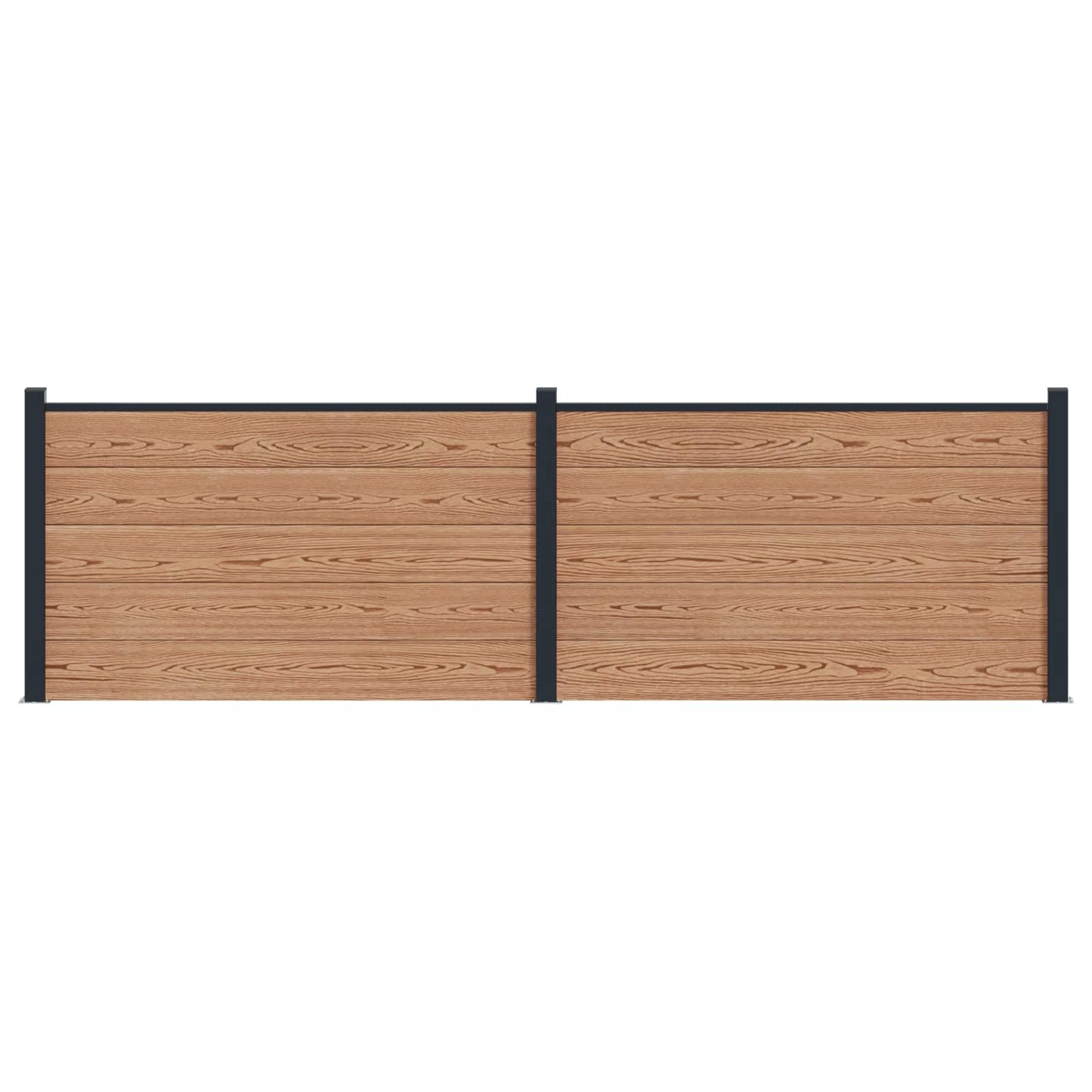 Gjerdeplate 2 pcs WPC og Aluminium Brun
