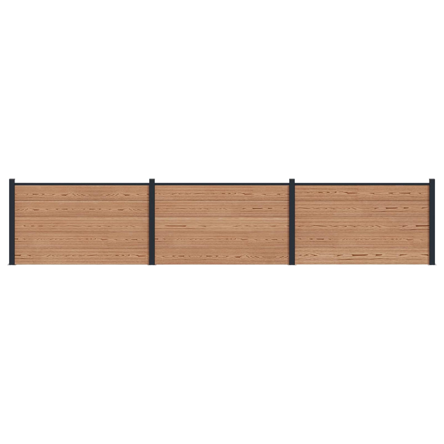 Gjerdeplate 3 pcs WPC og Aluminium Brun