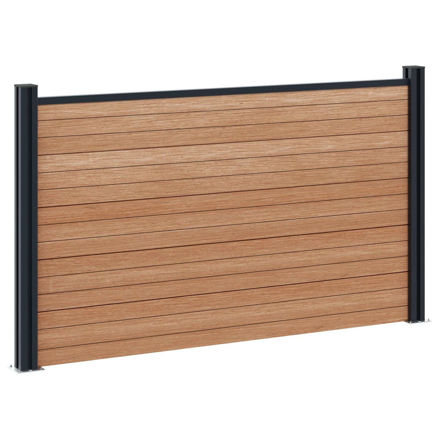 Gjerdeplate 3 pcs WPC og Aluminium Brun