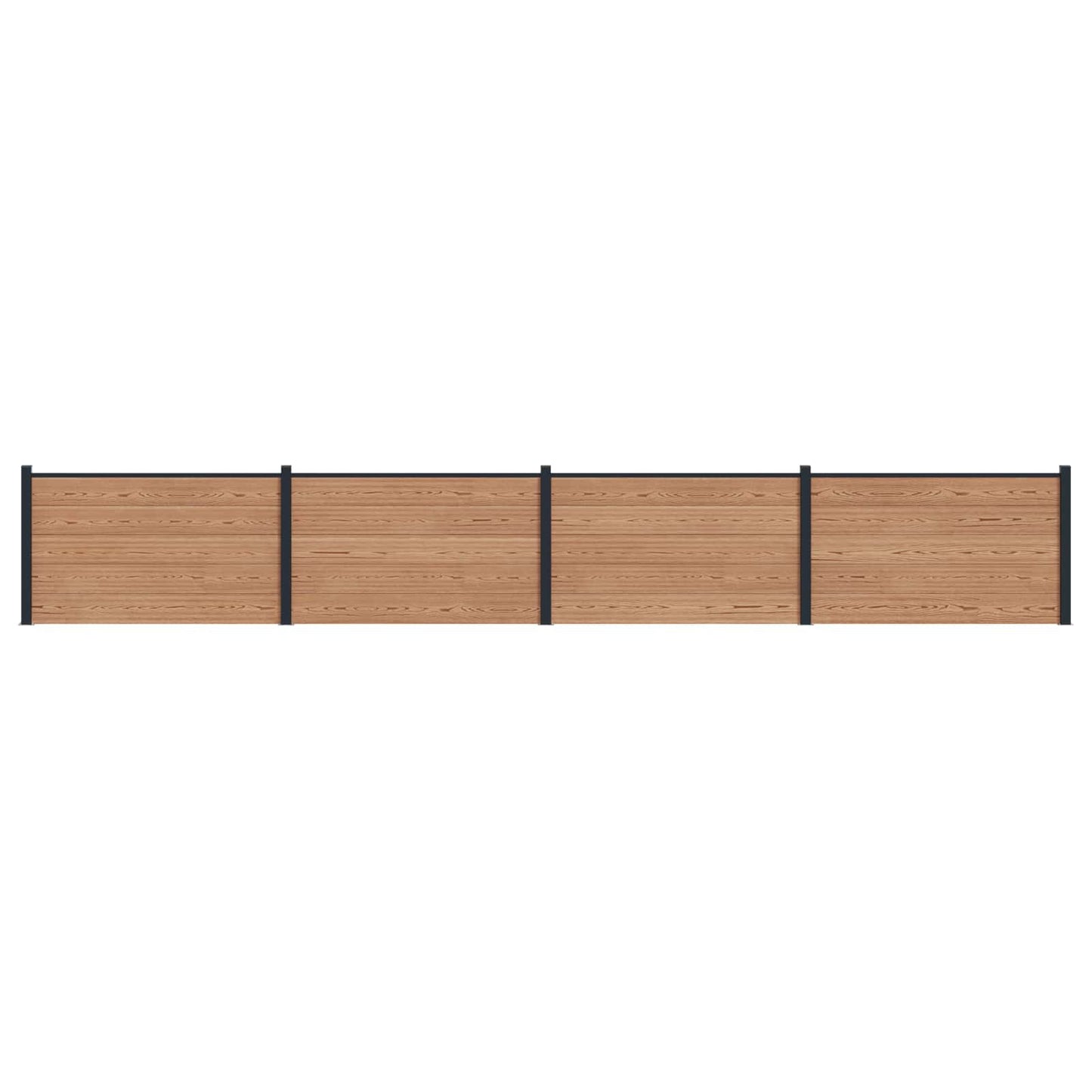 Gjerdeplate 4 pcs WPC og Aluminium Brun