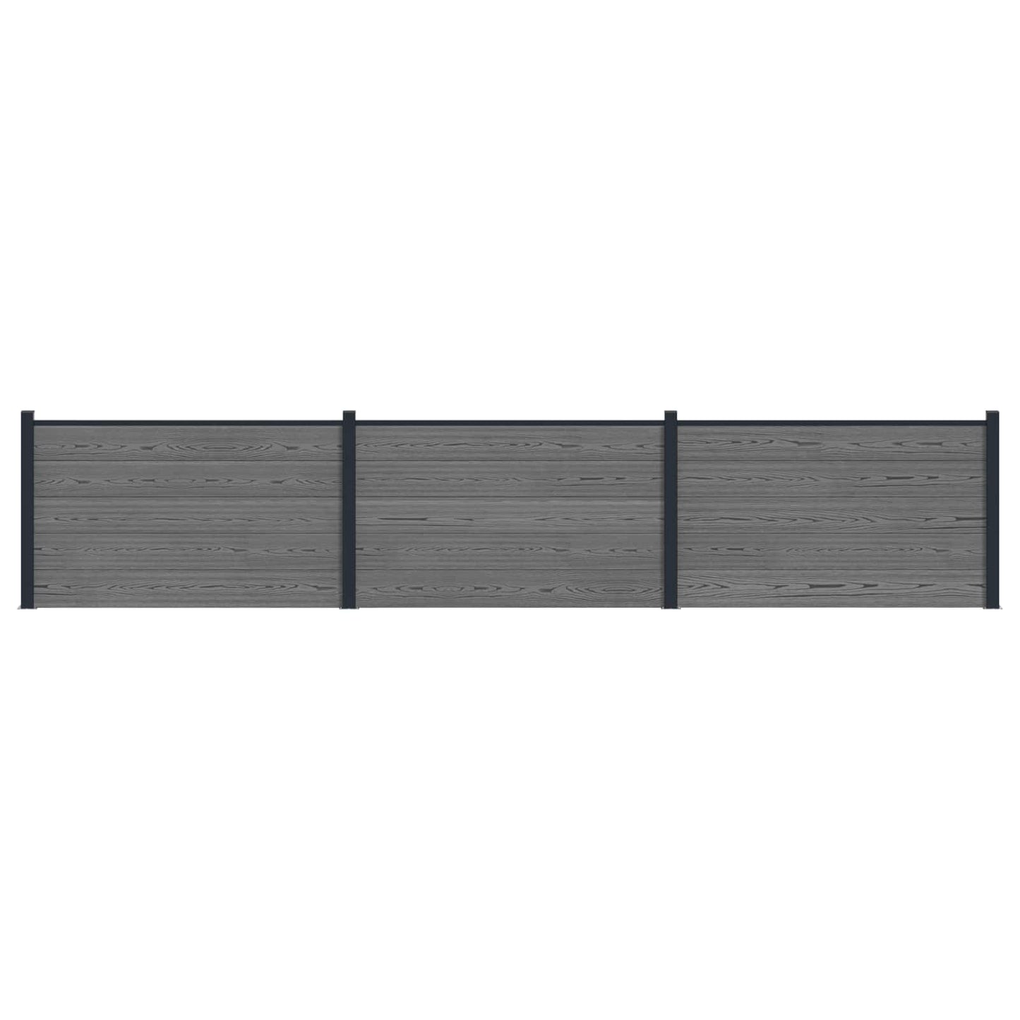 Gjerdeplate 3 pcs WPC og Aluminium Grå