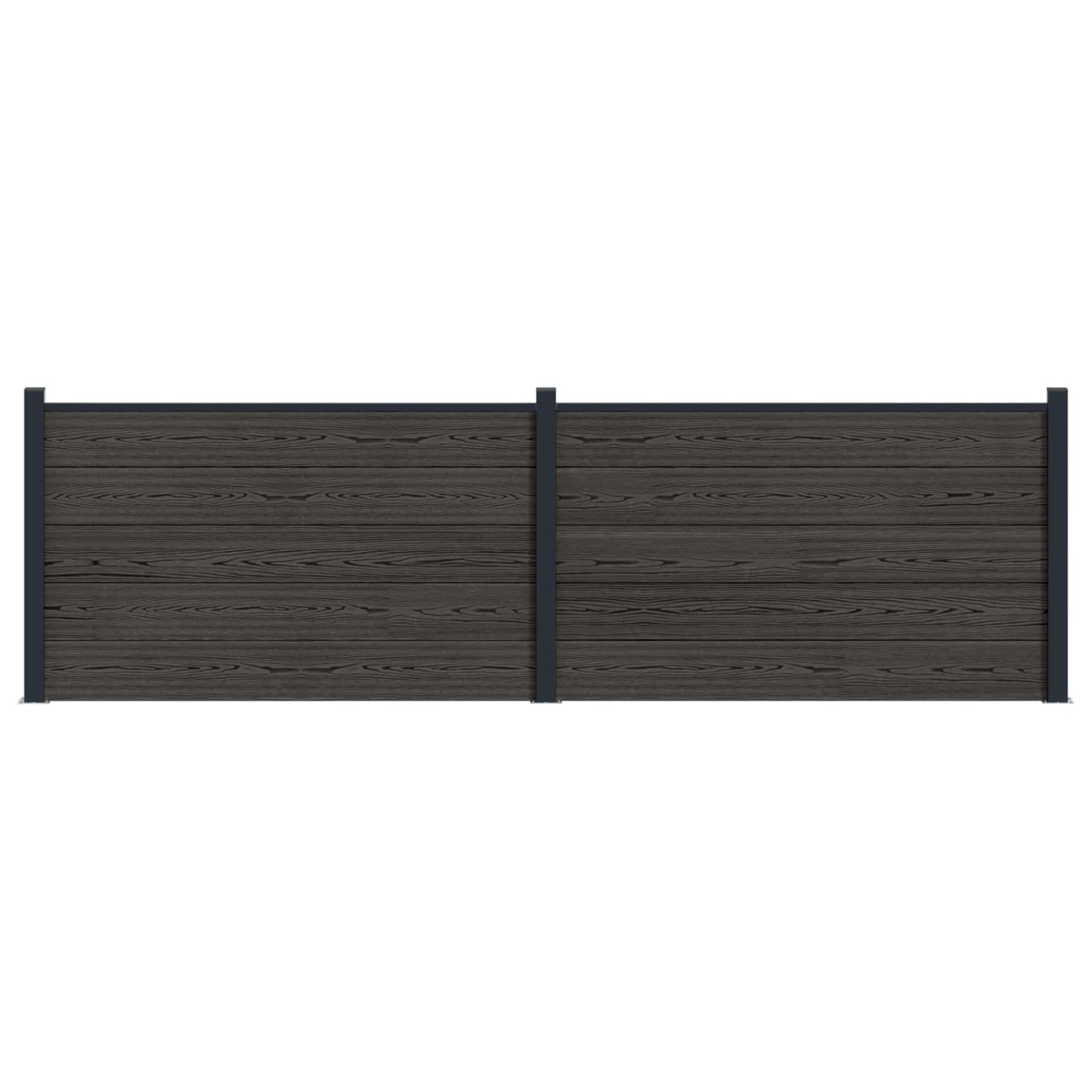 Gjerdeplate 2 pcs WPC og Aluminium Svart