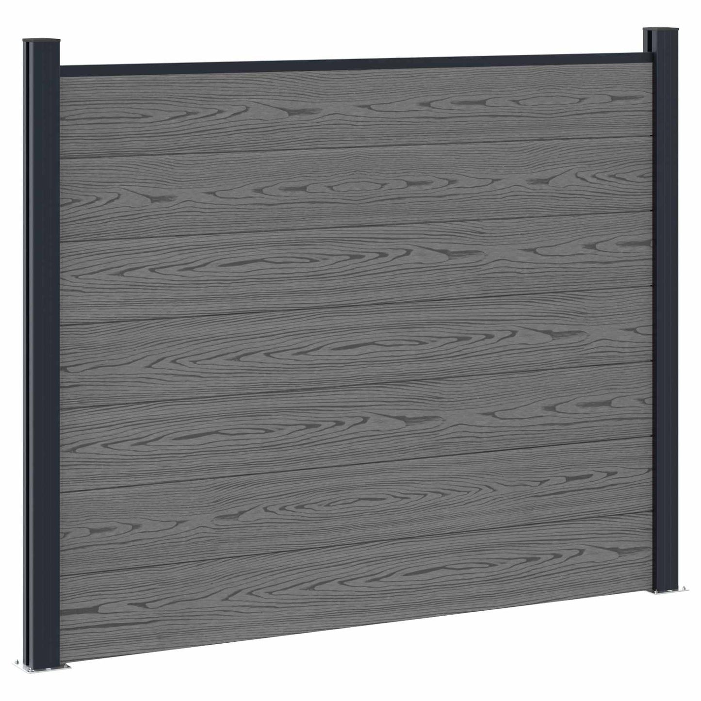 Gjerdeplate 2 pcs WPC og Aluminium Grå
