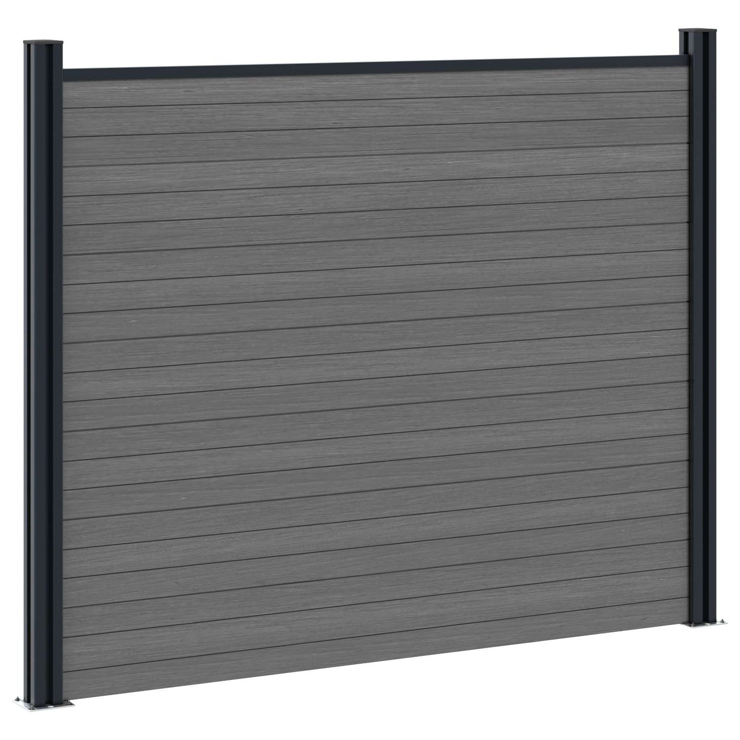 Gjerdeplate 2 pcs WPC og Aluminium Grå
