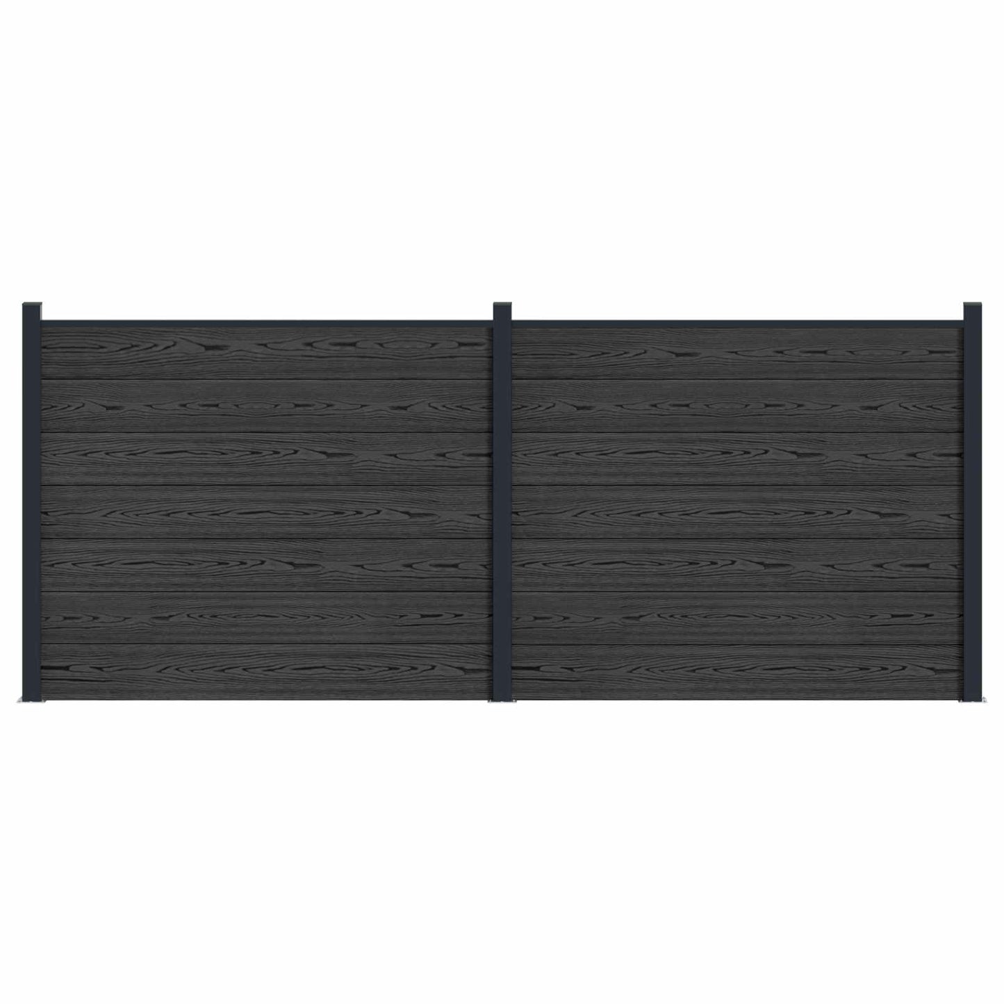 Gjerdeplate 2 pcs WPC og Aluminium Svart