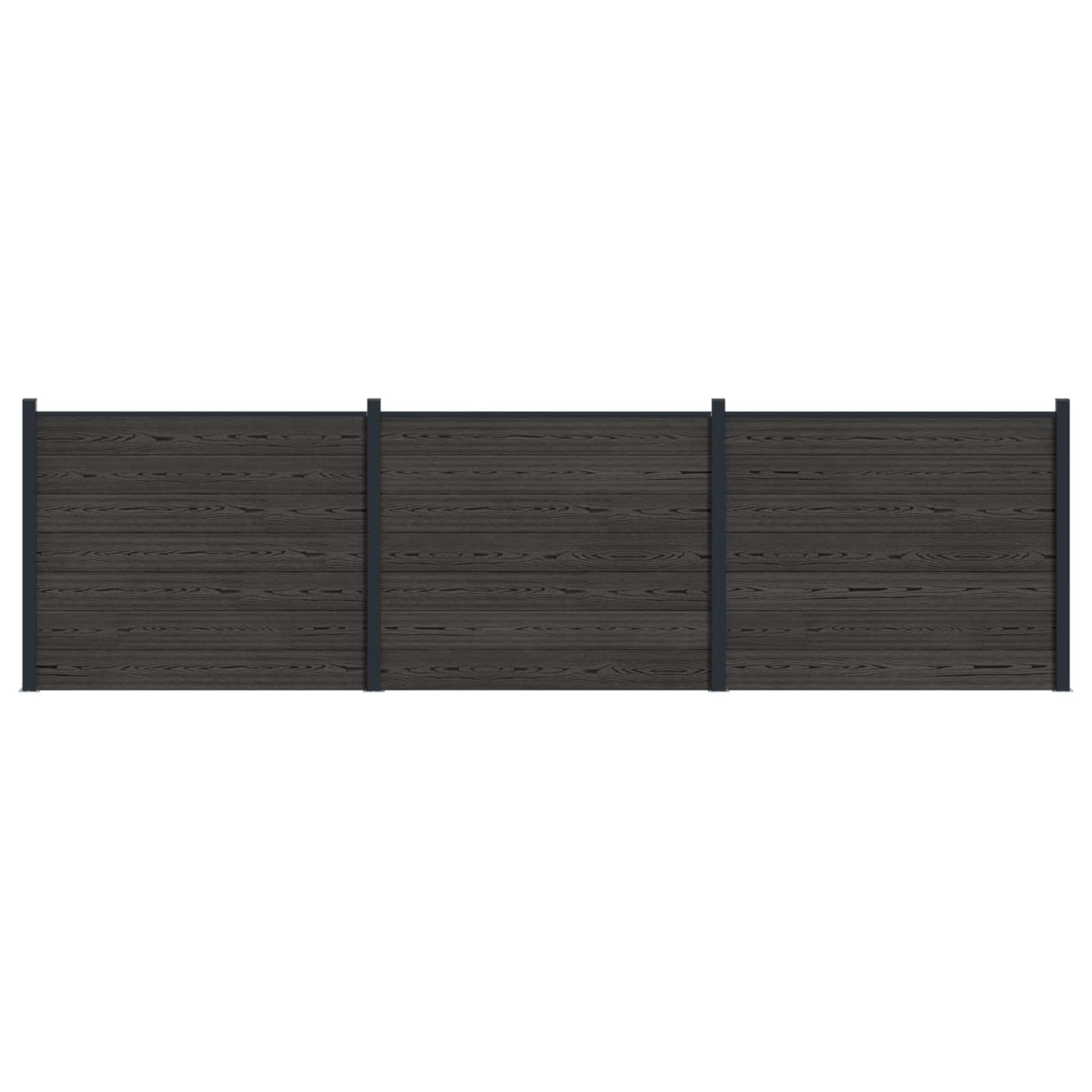 Gjerdeplate 3 pcs WPC og Aluminium Svart