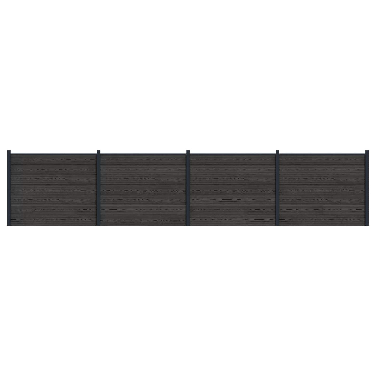 Gjerdeplate 4 pcs WPC og Aluminium Svart