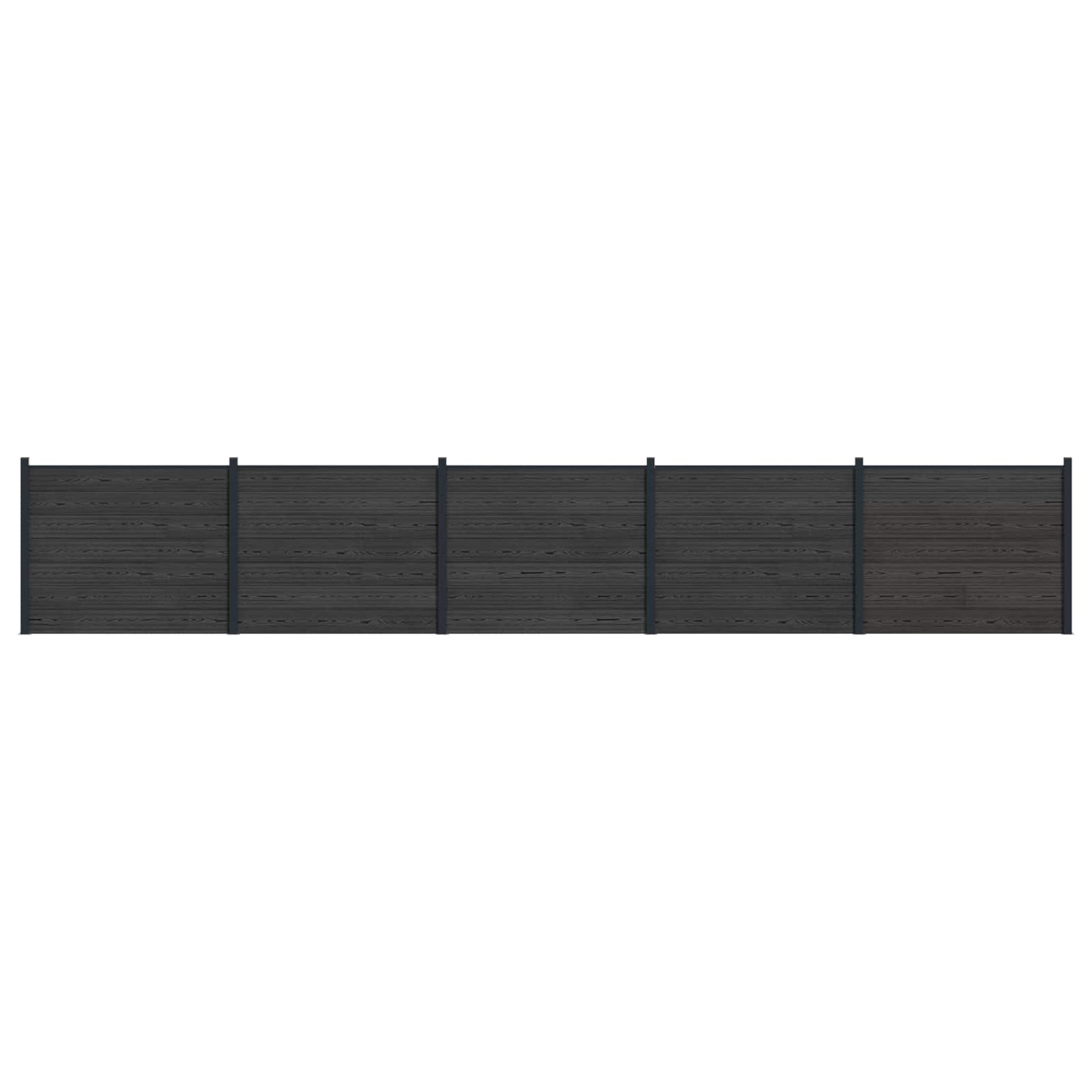 Gjerdeplate 5 pcs WPC og Aluminium Svart