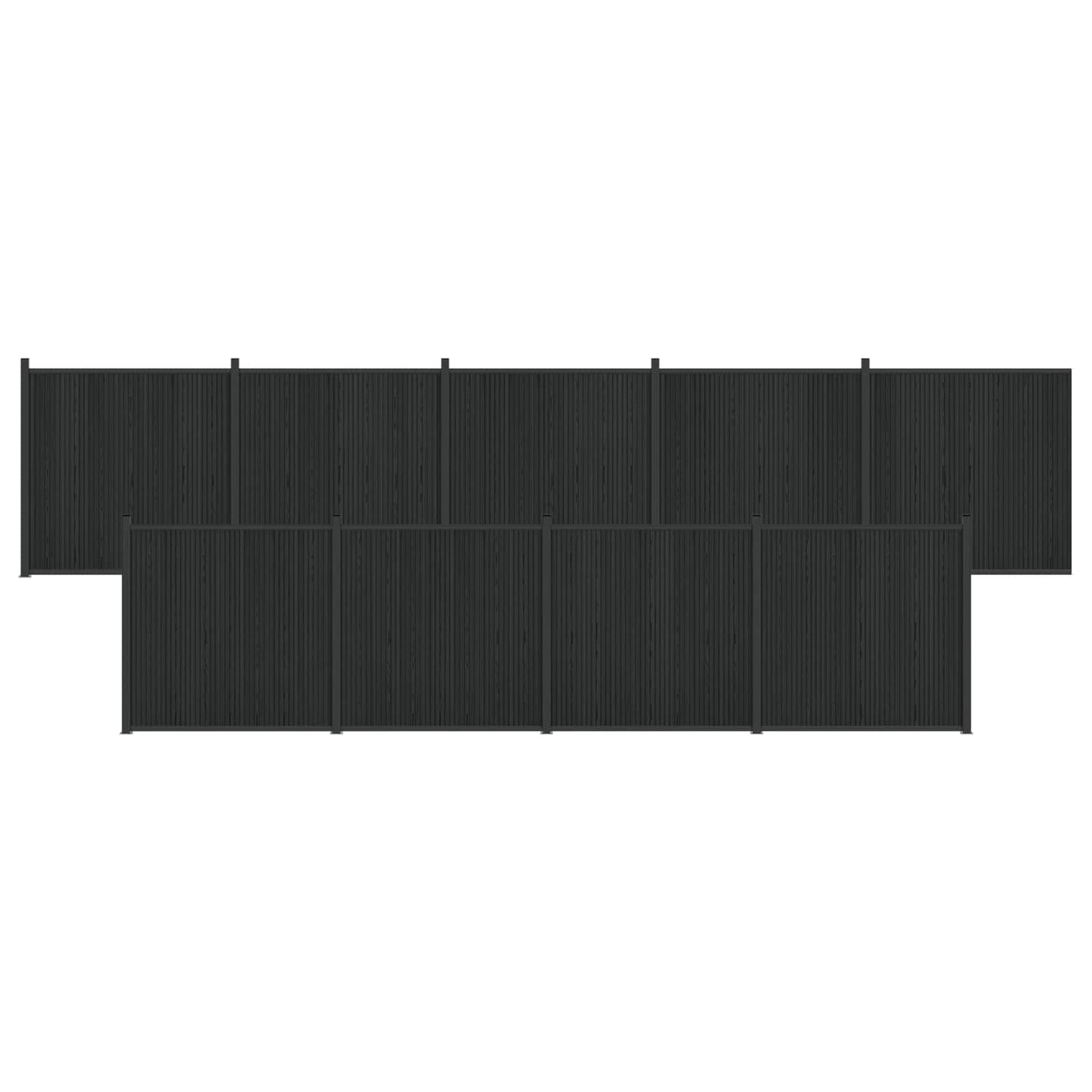 Gjerdeplate 9 pcs WPC og Aluminium Svart