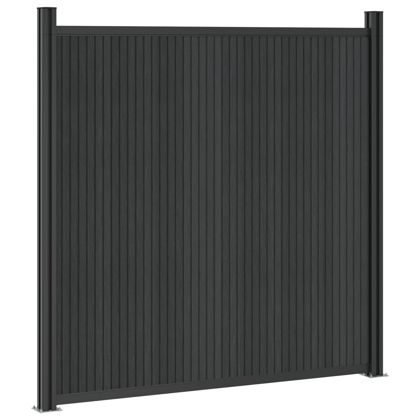 Gjerdeplate 9 pcs WPC og Aluminium Svart