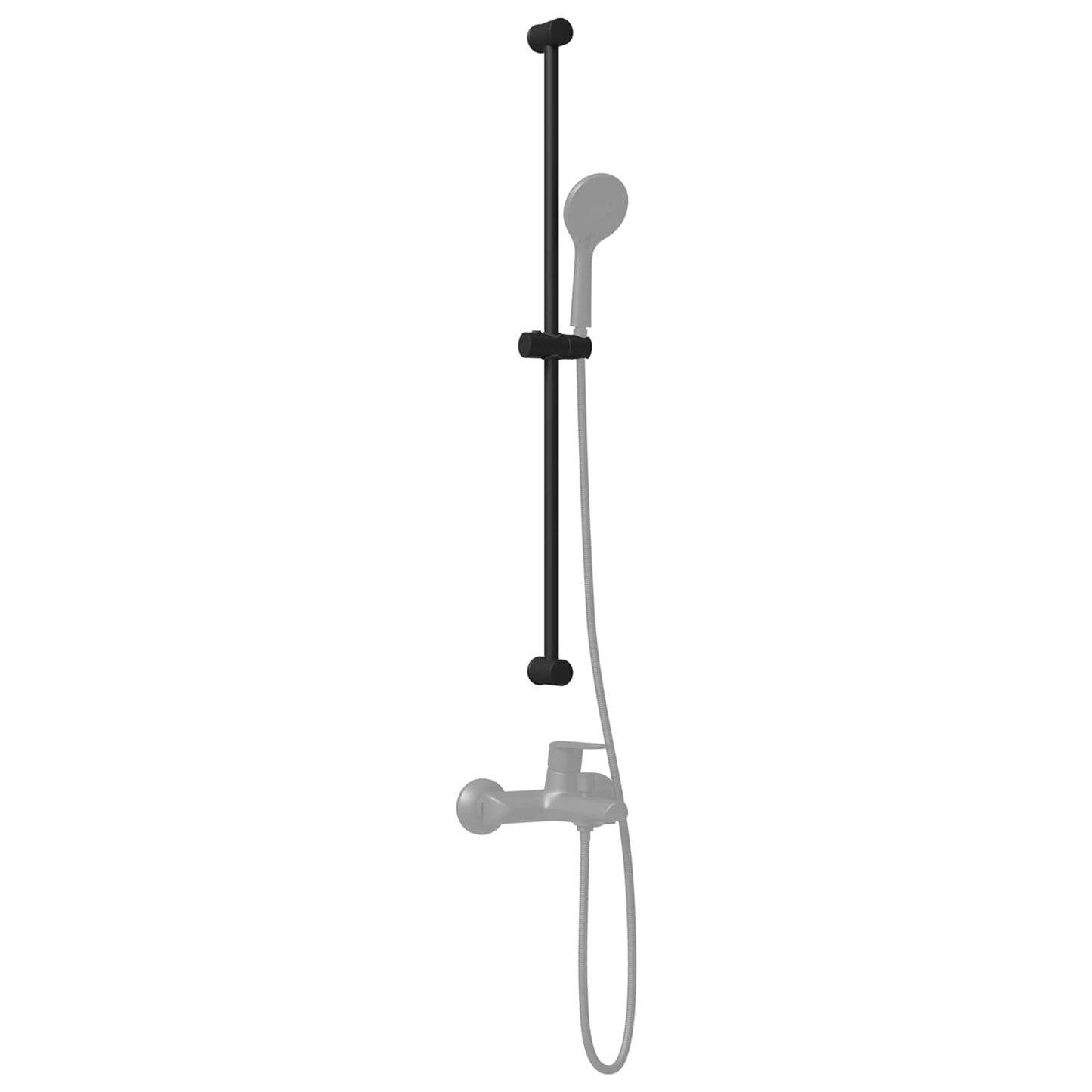 Dusjhodeholder Svart 101 cm Rustfritt stål