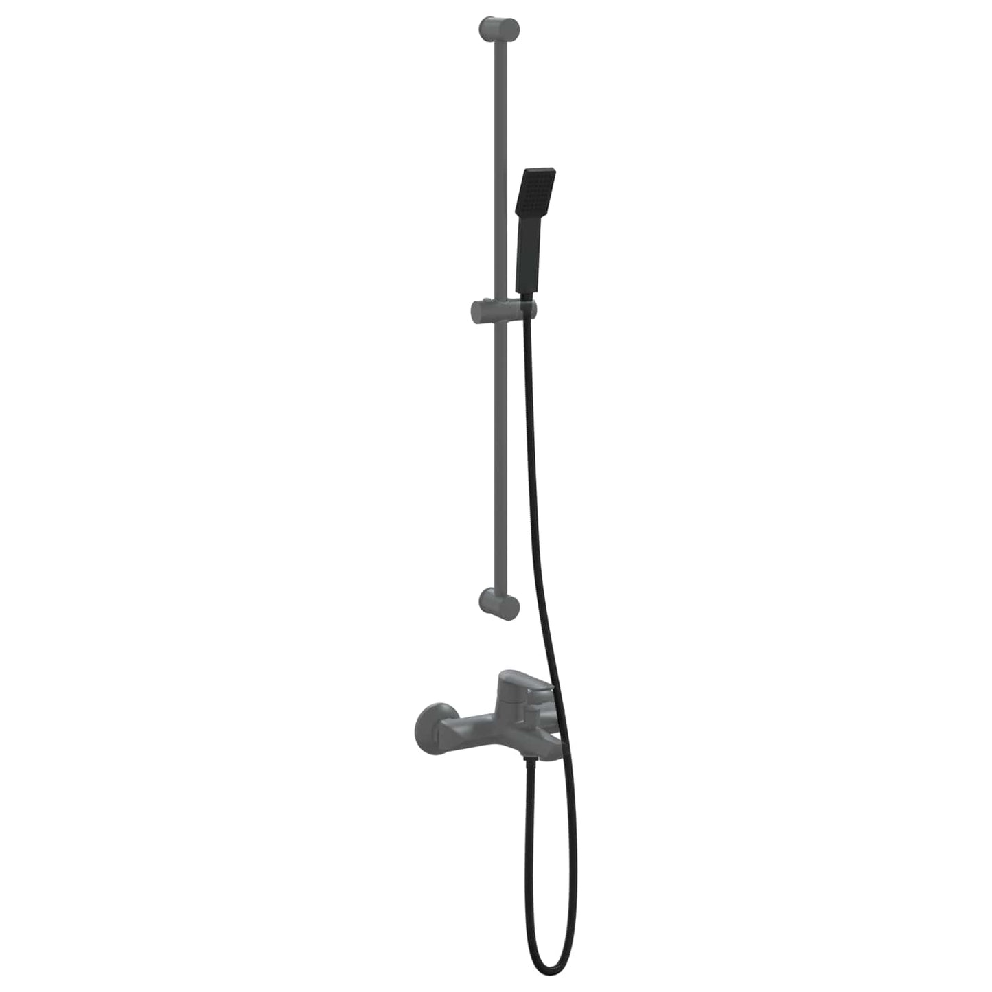 Dusjhode Sett Svart 150 cm Rustfritt stål