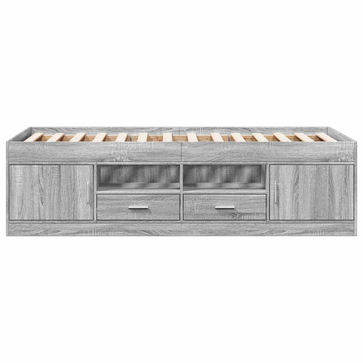 Sengeramme med oppbevaring med skuff Grå Sonoma 80 x 200 cm