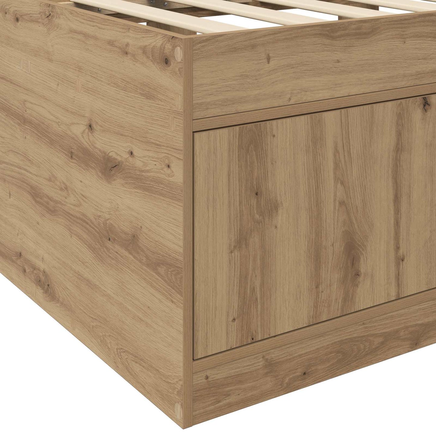 Sengeramme med oppbevaring med skuff Artisan eik 80 x 200 cm