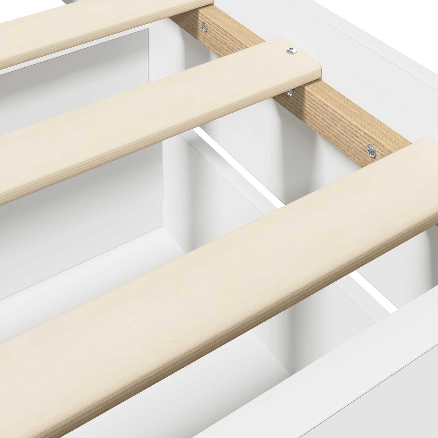Sengeramme med oppbevaring Hvit 80 x 200 cm Konstruert tre