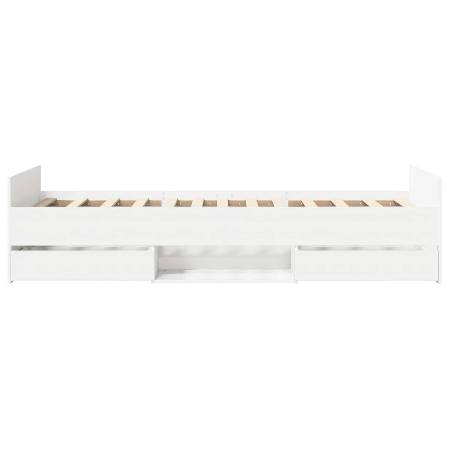 Sengeramme med oppbevaring Hvit 80 x 200 cm Konstruert tre