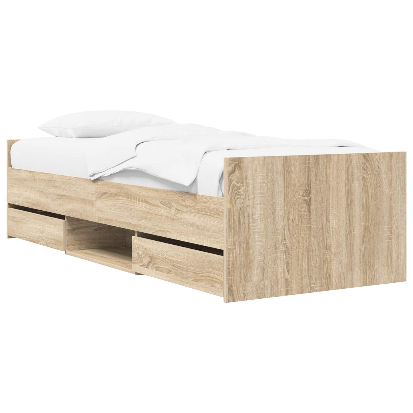 Sengeramme med oppbevaring Sonoma eik 80 x 200 cm