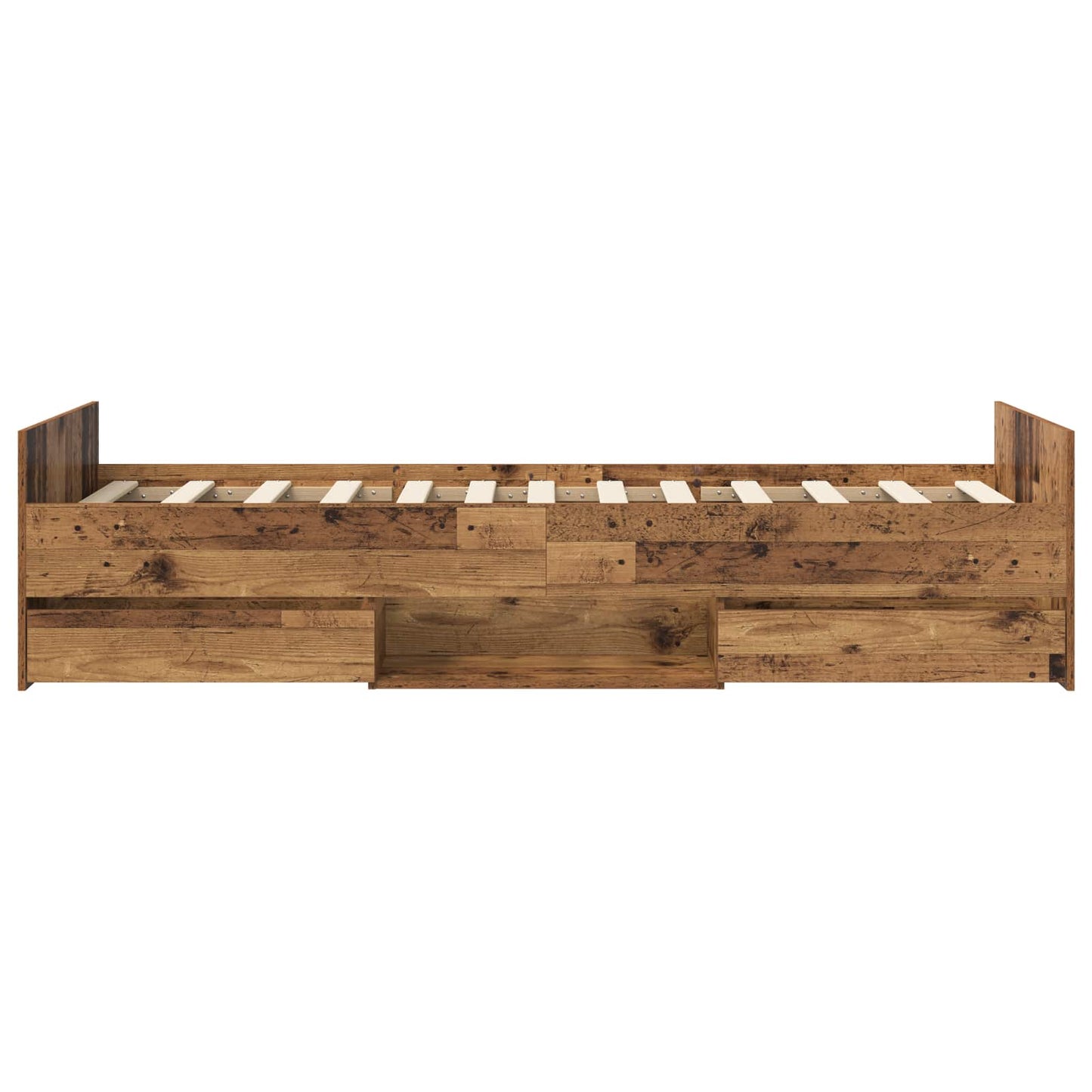 Sengeramme med oppbevaring Gammelt tre 80 x 200 cm