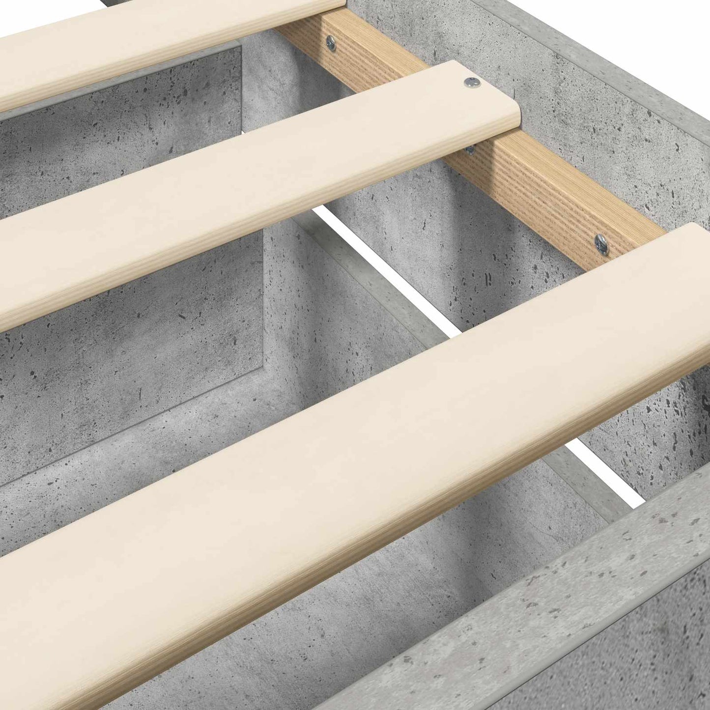 Sengeramme med oppbevaring Betonggrå 80 x 200 cm Konstruert tre