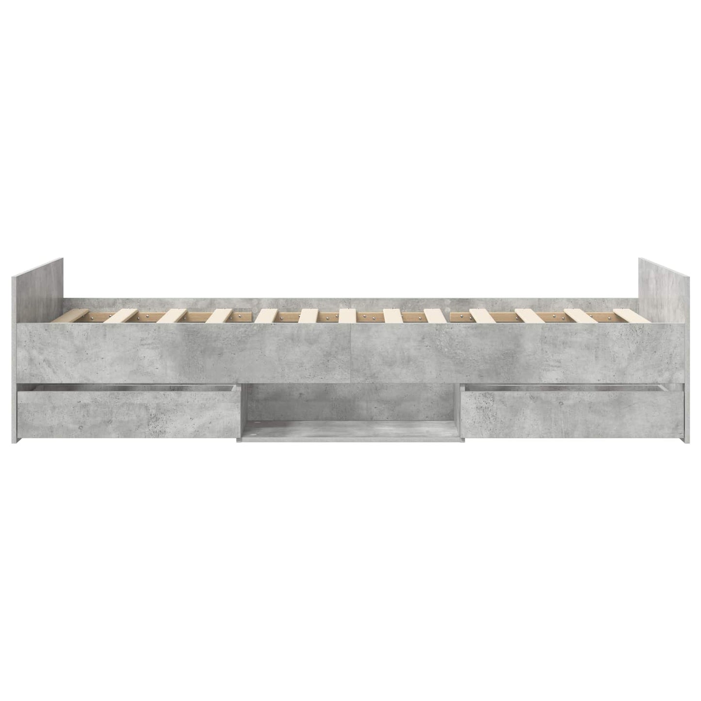 Sengeramme med oppbevaring Betonggrå 80 x 200 cm Konstruert tre