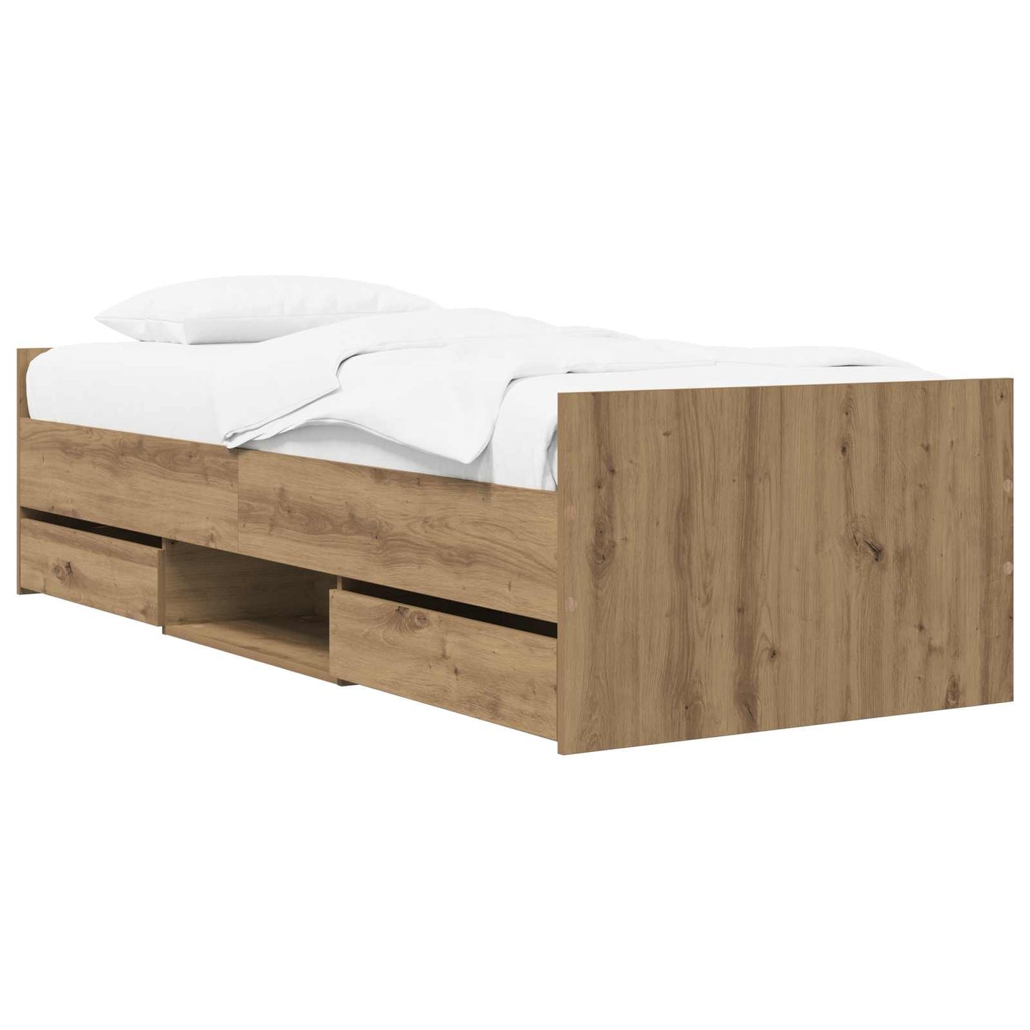 Sengeramme med oppbevaring Artisan eik 80 x 200 cm