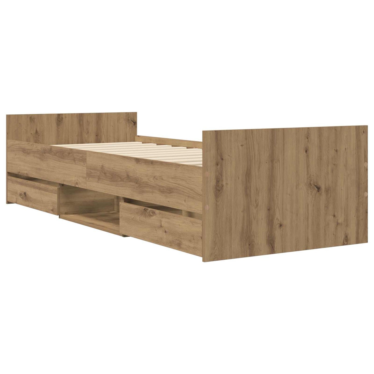 Sengeramme med oppbevaring Artisan eik 80 x 200 cm