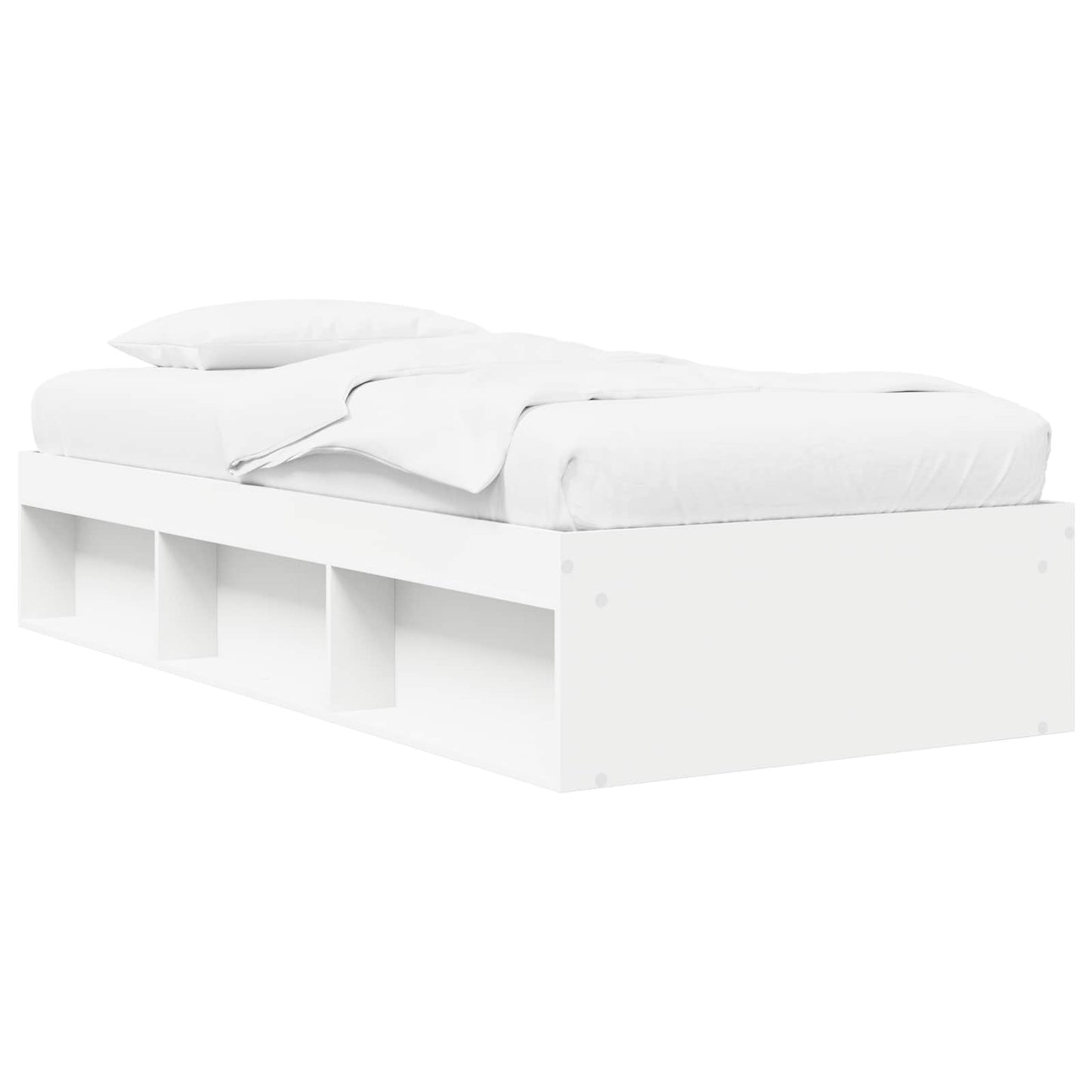 Sengeramme med oppbevaring Hvit 80 x 200 cm Konstruert tre