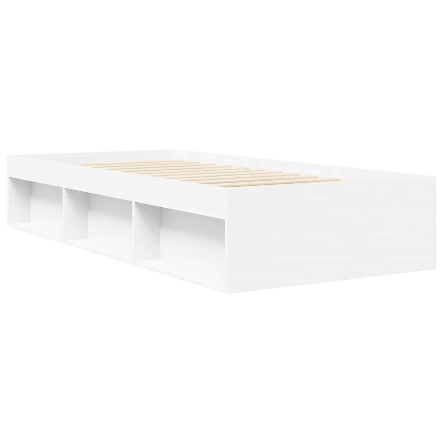 Sengeramme med oppbevaring Hvit 80 x 200 cm Konstruert tre