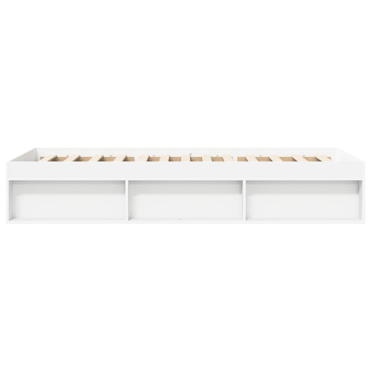 Sengeramme med oppbevaring Hvit 80 x 200 cm Konstruert tre