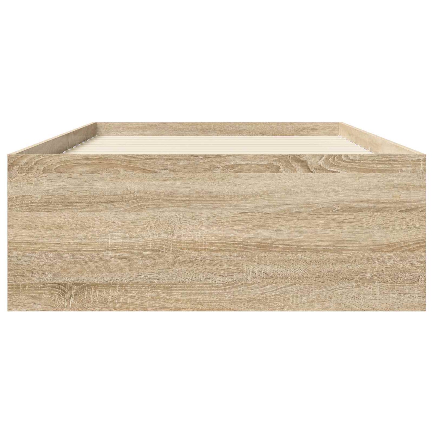 Sengeramme med oppbevaring med hylle Sonoma eik 80 x 200 cm