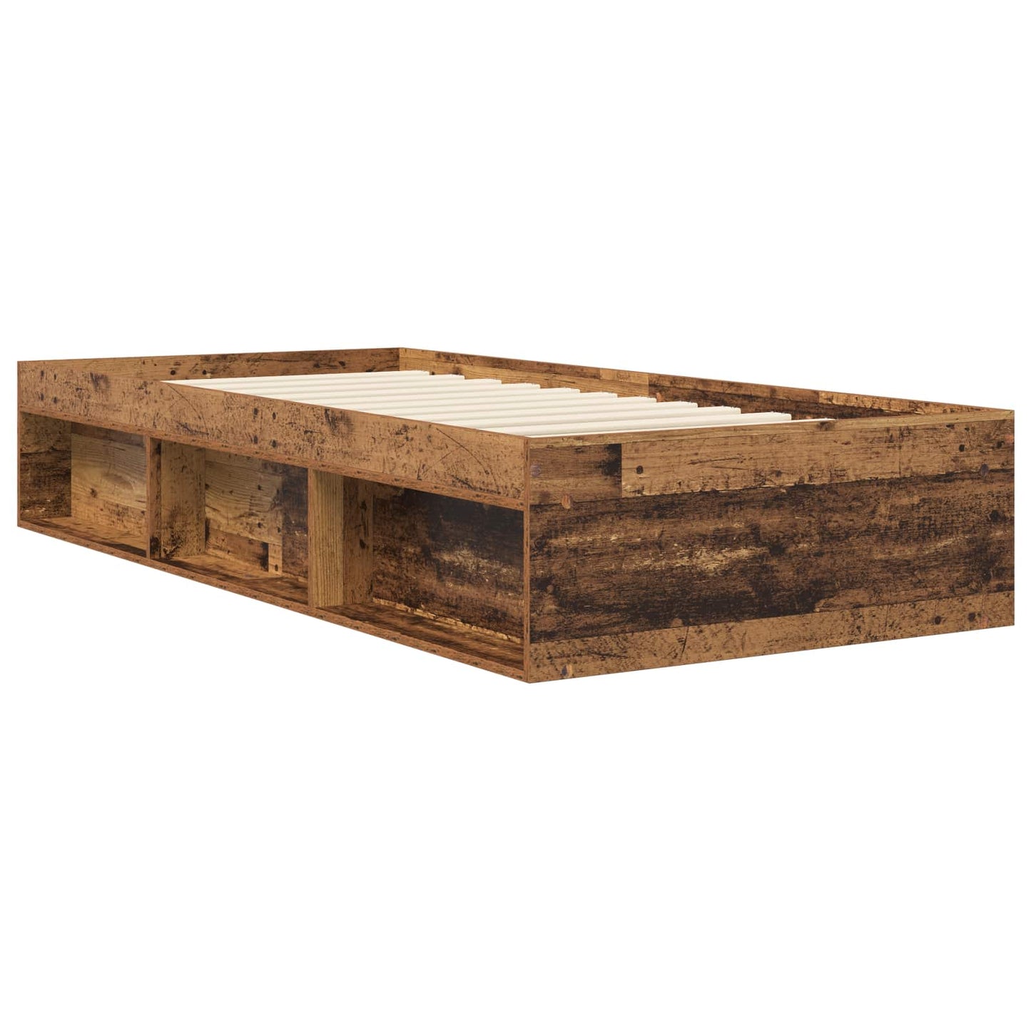 Sengeramme med oppbevaring med hylle Gammelt tre 80 x 200 cm
