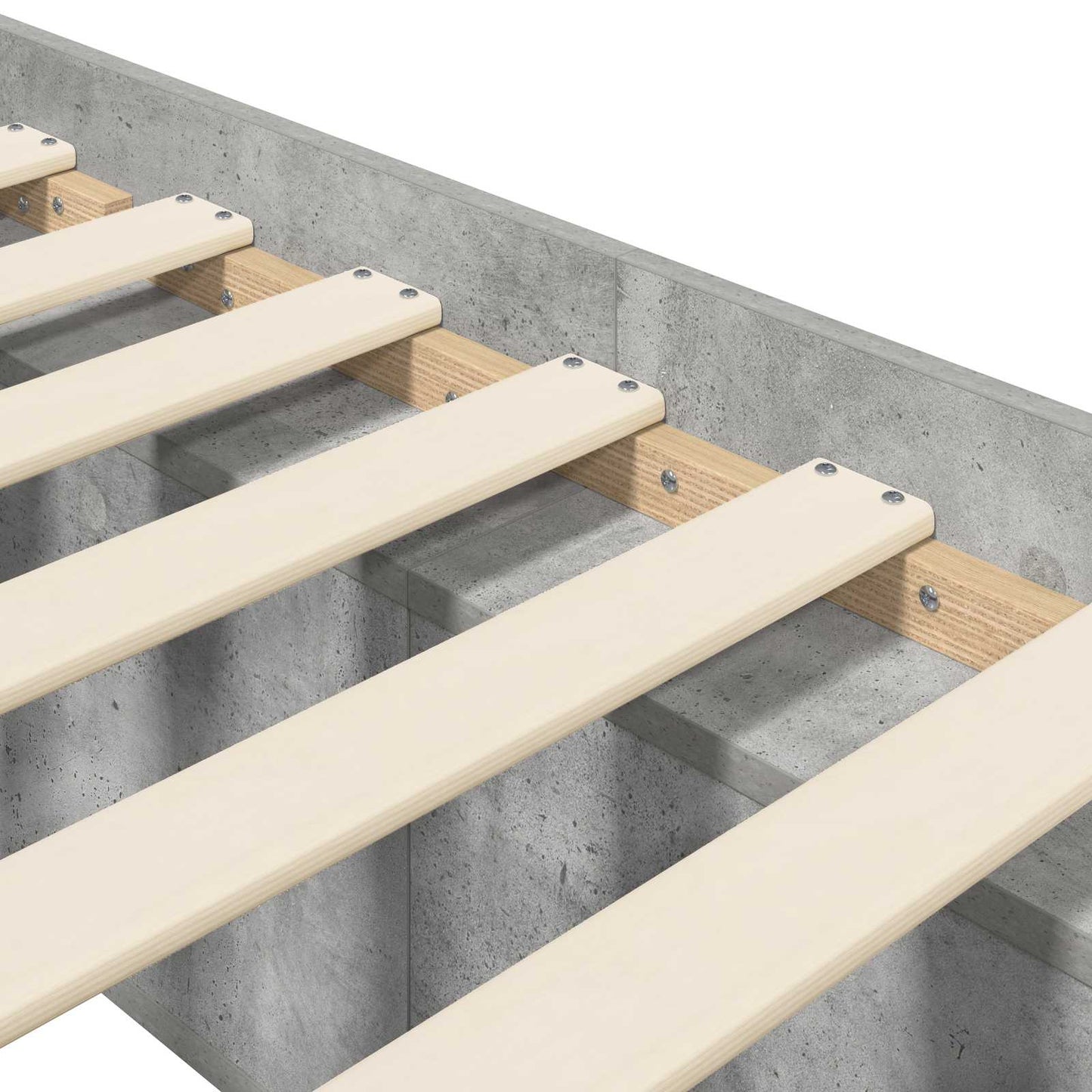 Sengeramme med oppbevaring Betonggrå 80 x 200 cm Konstruert tre