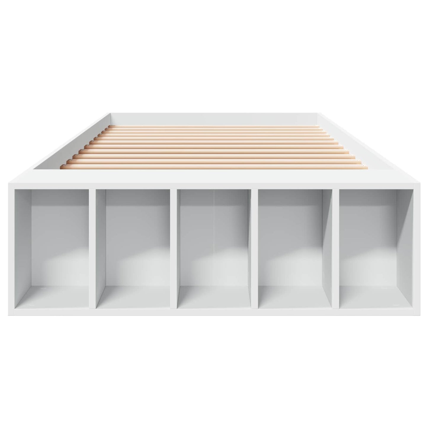 Sengeramme med oppbevaring Hvit 80 x 200 cm Konstruert tre