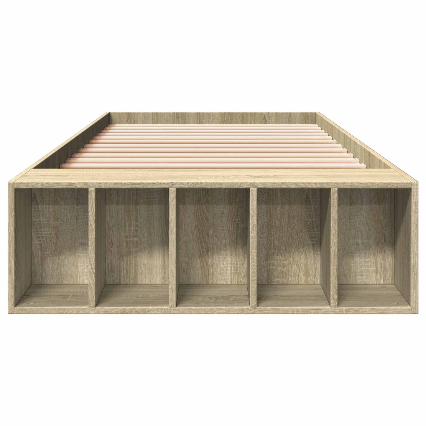Sengeramme med oppbevaring med hylle Sonoma eik 80 x 200 cm