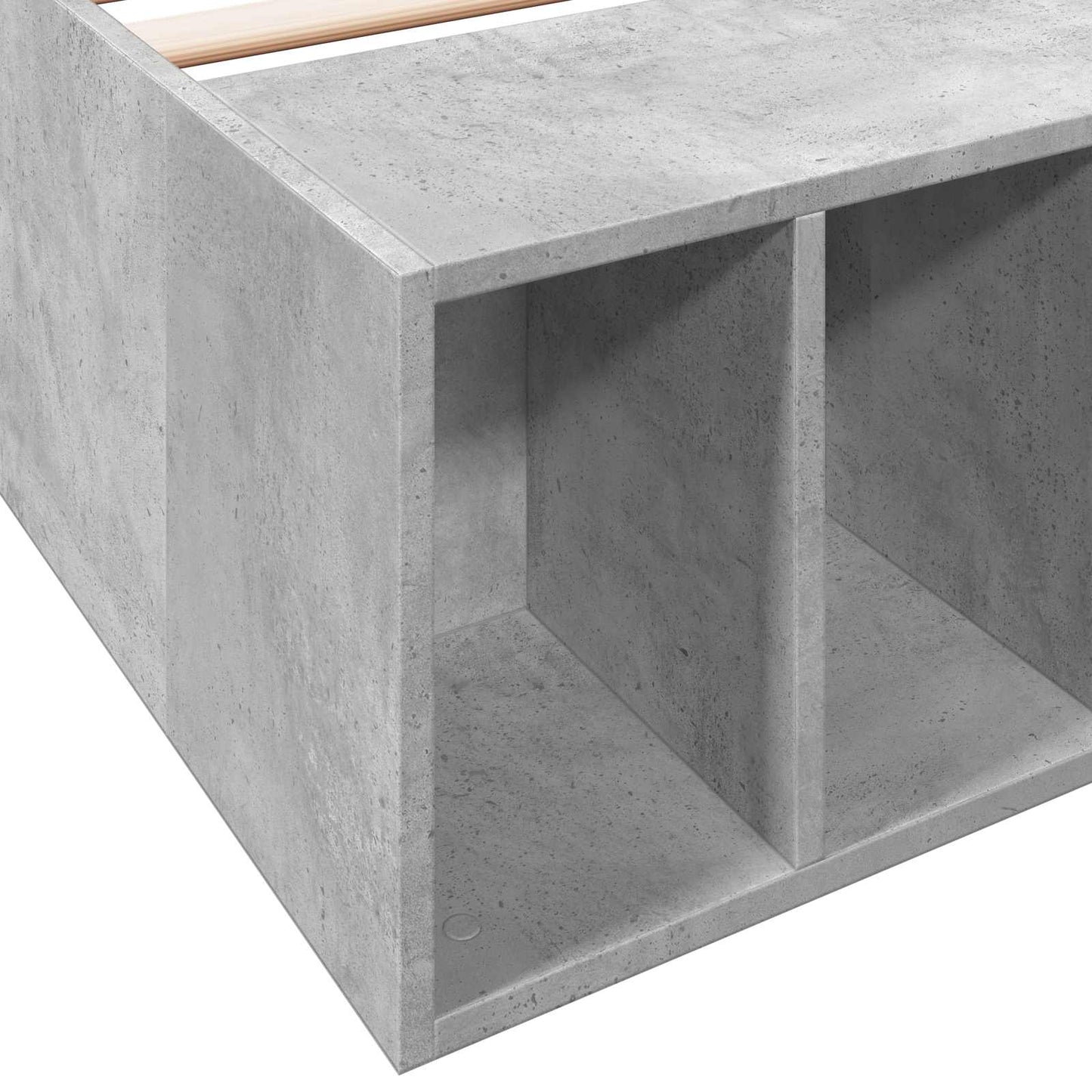 Sengeramme med oppbevaring Betonggrå 80 x 200 cm Konstruert tre