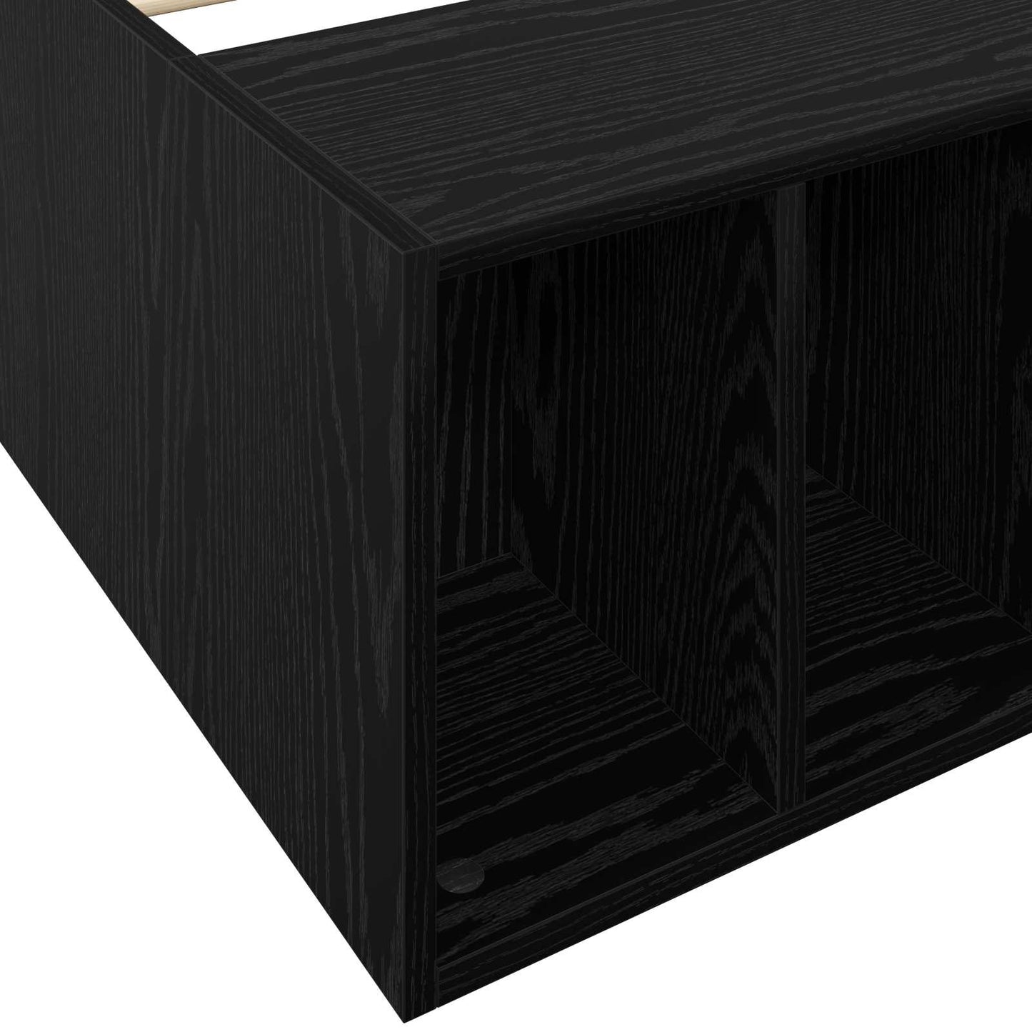 Sengeramme med oppbevaring Svart eik 80 x 200 cm Konstruert tre