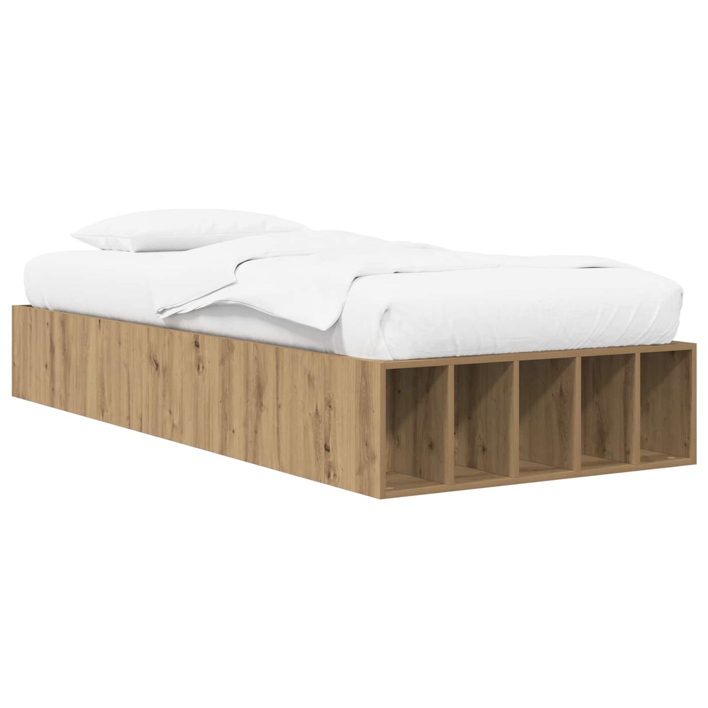 Sengeramme med oppbevaring med hylle Artisan eik 80 x 200 cm