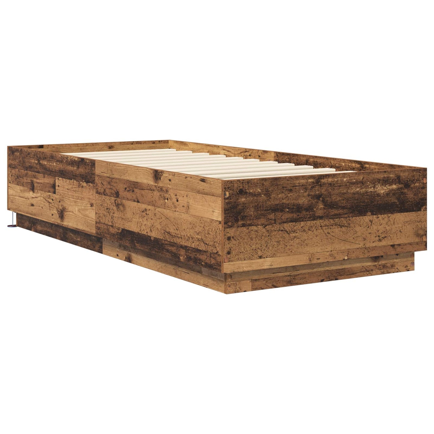 Sengestativ med LED Gammelt tre 80 x 200 cm Konstruert tre