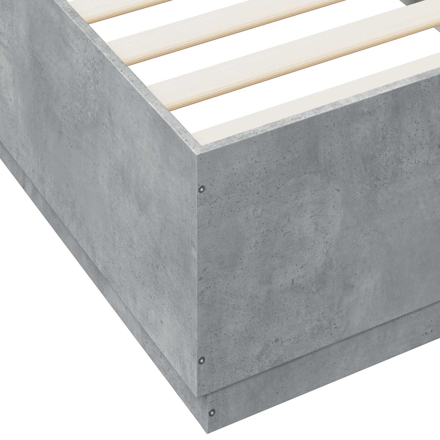 Sengestativ med LED Betonggrå 80 x 200 cm Konstruert tre