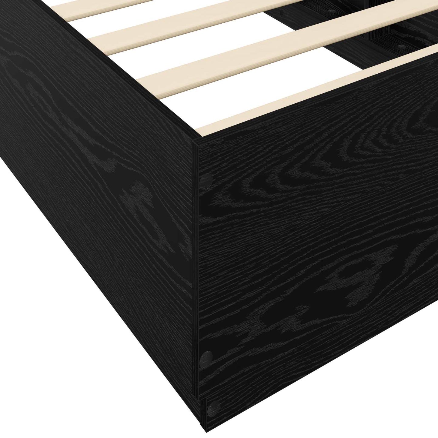 Sengestativ med LED Svart eik 80 x 200 cm Konstruert tre