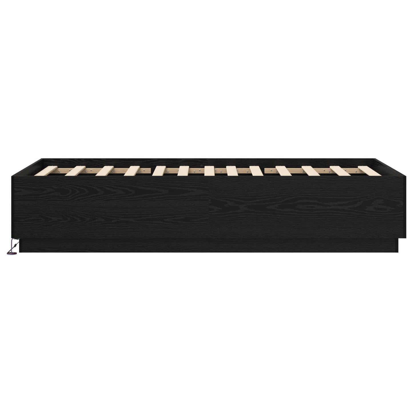 Sengestativ med LED Svart eik 80 x 200 cm Konstruert tre