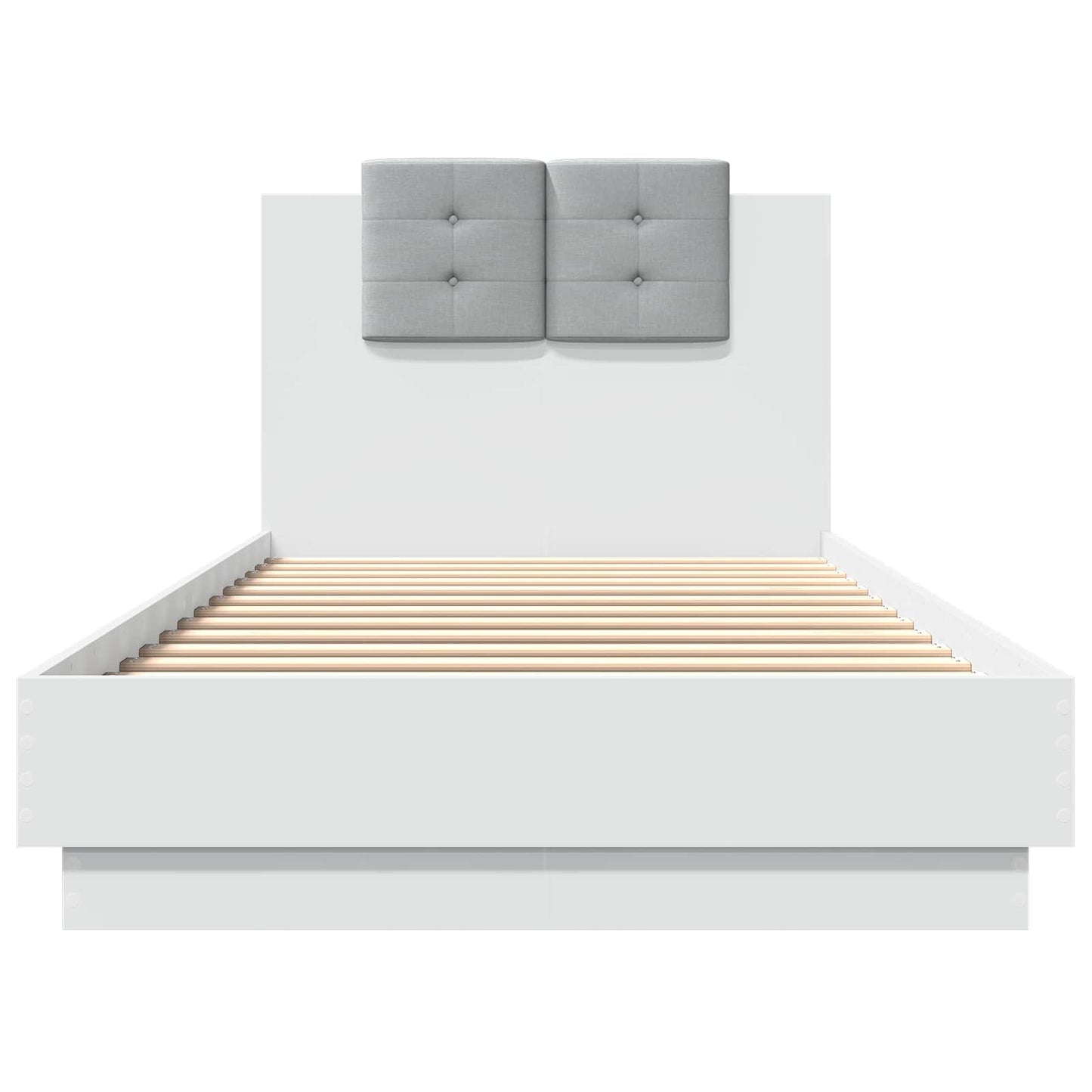 Sengestamme med hodegatt Hvit 80 x 200 cm Konstruert tre