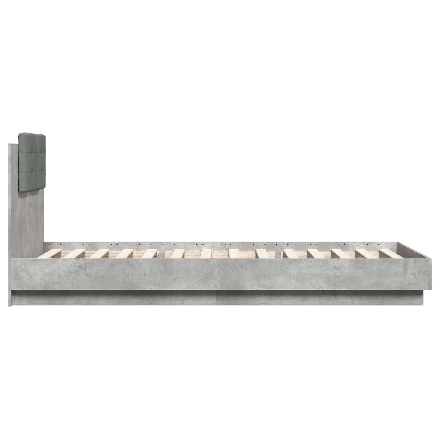 Sengestamme med hodegatt Betonggrå 80 x 200 cm Konstruert tre