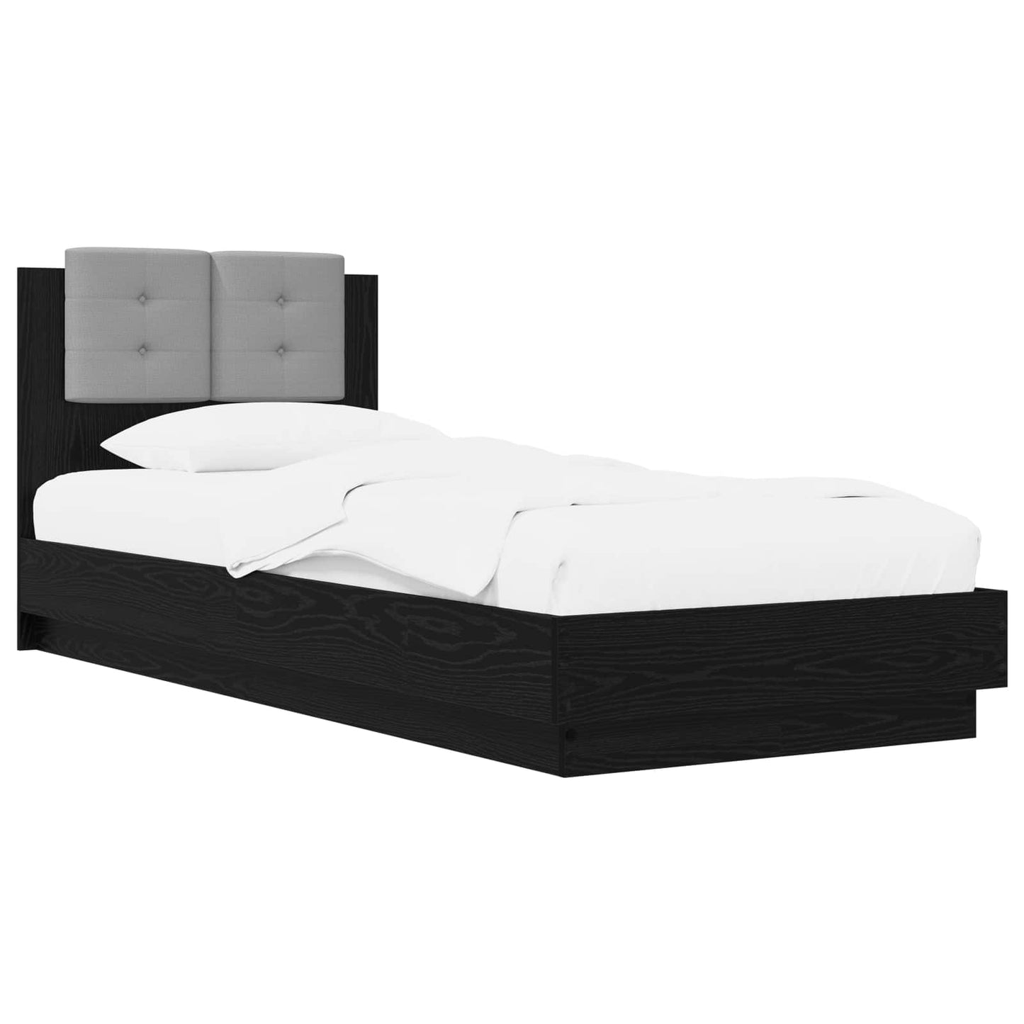 Sengestamme med hodegatt Svart eik 80 x 200 cm Konstruert tre