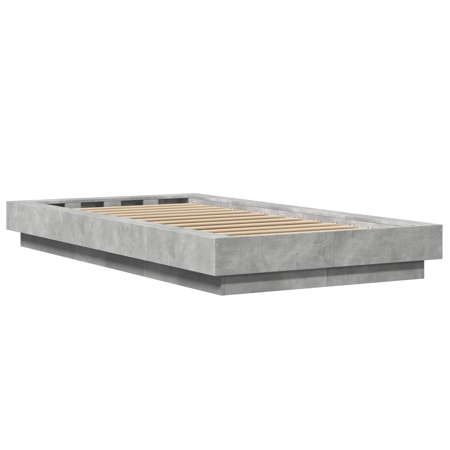 Sengestativ med LED Betonggrå 80 x 200 cm Konstruert tre